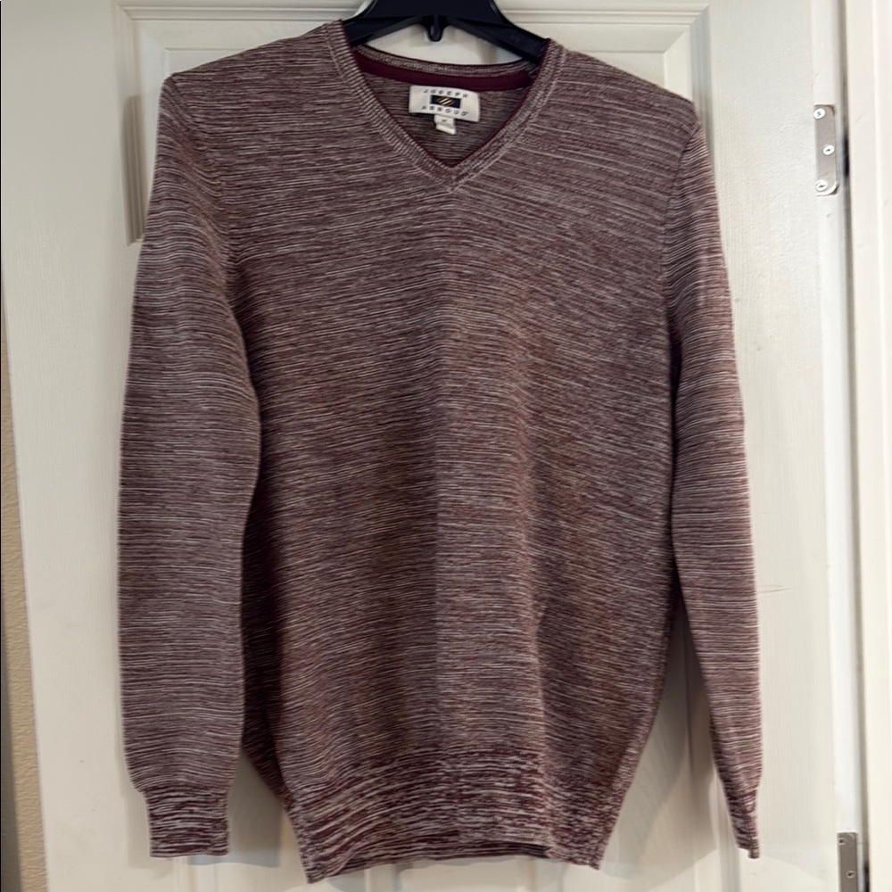 Joseph Abboud V-Neck Sweater in Heathered Brown